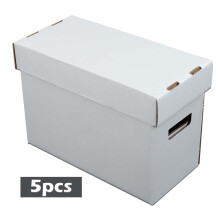 5Pcs Comic Books Storage Boxes With Lids Short Holds 150-175 Stackable Durable Archive Cardboard