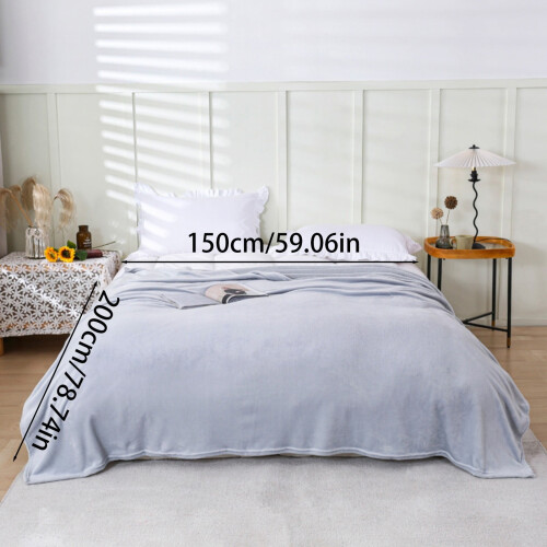 Polyester Blanket Soft Warm Solid Color 1pc 2