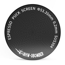MHW-3BOMBER 53.35mm Espresso Puck Screen, 0.2mm Ultra-Thin Titanium Coated Reusable Coffee Filter, Compatible with 54mm Portafilter Baskets, Durable