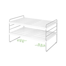 Huquter Cupboard Organiser, Extendable Kitchen Organiser Storage, Adjustable Height Plate Rack for Cupboard, Kitchen Counter,Bottle, Spice Storage