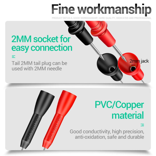 1Pair Multimeter Detection Probe for Car Electrical Testing Nickel Plated Piercing Tool