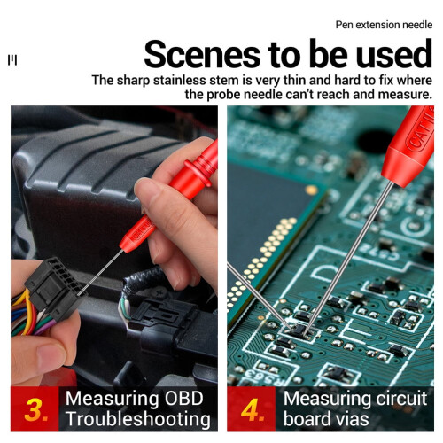 1Pair Multimeter Detection Probe for Car Electrical Testing Nickel Plated Piercing Tool 2
