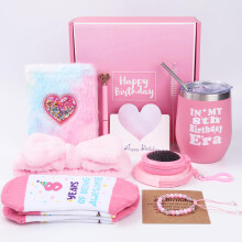 Splendest 8 Year Old Girl Birthday Gifts - 9PCS Pink 8th Birthday Presents for Girl - Gifts for 8 Year Old Girls