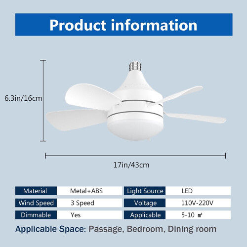 Ventilateur de plafond avec éclairage LED à intensité variable et télécommande, 3 couleurs, culot E27, blanc 2
