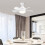 Ventilateur de plafond avec éclairage LED à intensité variable et télécommande, 3 couleurs, culot E27, blanc 6