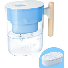 Waterdrop Chubby Water Filter Jugs and Cartridges with 3 Months Filter, 3.5L, Reduces Fluoride, Chlorine and More, NSF Certified, BPA Free, Light Blue