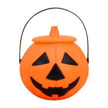 Secchiello a forma di zucca per dolcetto o scherzetto di Halloween, 1 pezzo. Piccolo barattolo di plastica a forma di zucca per bambini, secchiello