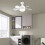 Ventilateur de plafond avec éclairage LED à intensité variable et télécommande, 3 couleurs, culot E27, blanc 8