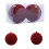 Flocked Christmas Balls 10 cm 2-Piece Red Set 2
