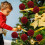 Flocked Christmas Balls 10 cm 2-Piece Red Set 4