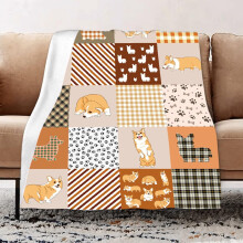 Cute Corgi Blanket Corgi Gifts for Corgi Lovers Orange Lightweight Soft Flannel Fleece Throw Blanket Dog Lovers Gifts for Women 40X50