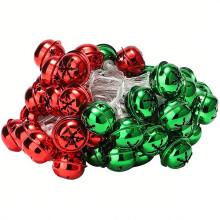 Guirlande lumineuse LED en forme de flocons de neige et de clochettes – Décoration de Noël clignotante pour sapin, fenêtre et ambiance,