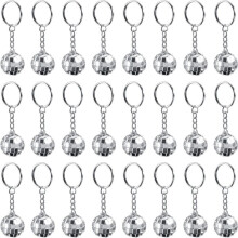 Pacote com 24 Chaveiros Mirror Disco Última Disco Bachelorette Retro 60s 70s Disco Keychain para Conjunto de Lembrancinhas