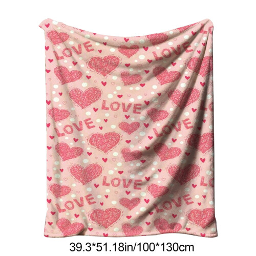 Double-Sided Fleece Throw Blanket Soft Breathable Pink 2