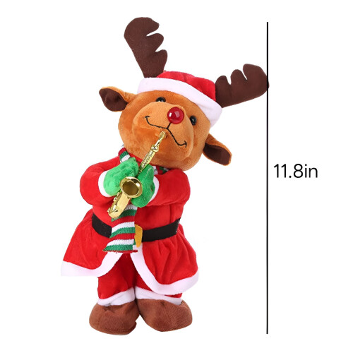 Muzikaal oplichtend kerstmanknuffel 33 cm 1