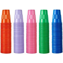 500 Pack 7 oz Plastic Cups, Disposable Party Drinking Cups in Assorted Colors, 5 Colors, Perfect for Picnics, Celebrations and Christmas Day