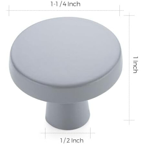 Grå skuffehåndtak 3,8 cm runde, 10-pakning 2