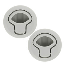 Conjunto de 2 puxadores embutidos com fecho de pressão para escotilha de convés, puxador de 1/4" para porta de armário, para RV, iate, trailer e