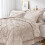 Beige comforter set Cal King 7-piece with pintuck design 1
