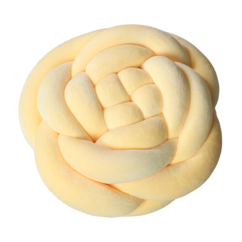 AuroraX Rose-Shaped Yellow Throw Pillow 1
