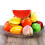 Conjunto de 1 conjunto de frutas artificiais de plástico para decoração, nas cores vermelha e amarela, em espuma de 19 cm (7,6 polegadas), 1