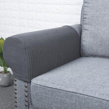 MOLAGU Stretch-Sofaarmlehnenbezug mit strukturierter Gitterstruktur, waschbar, Spandex-Armlehnenbezüge für Relaxsessel (2er-Set, Dunkelgrau),
