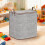 Nonwoven Storage Box Grey Foldable with Zipper Lid 4