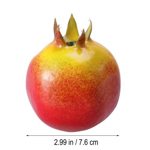 Conjunto de 1 conjunto de frutas artificiais de plástico para decoração, nas cores vermelha e amarela, em espuma de 19 cm (7,6 polegadas), 2