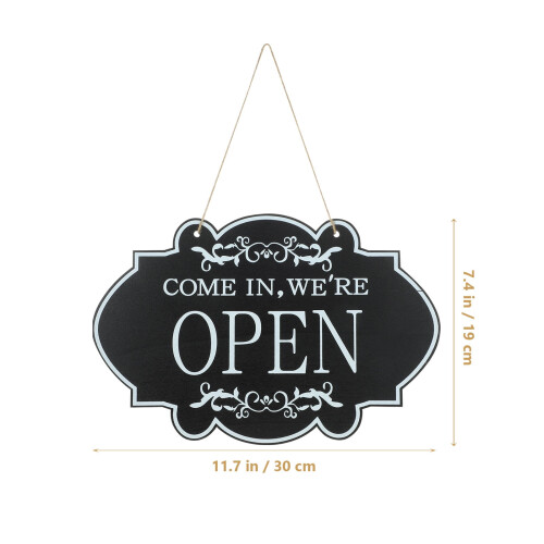 Πινακίδα OUNONA Open Clear για επιχειρήσεις, διπλής όψης, ξύλινη πινακίδα Open Clear για 1