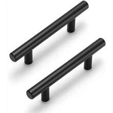 Poignées de meuble noir mat 7,6 cm (3 pouces), lot de 45