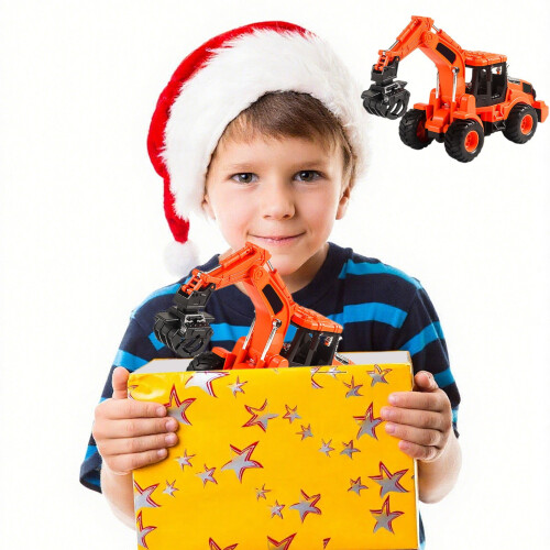 Ingeniørlegetøjsbil til børn – Orange, 28 cm, Pull-Back 1