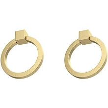 Brass Ring Pulls Brushed Gold 2.0" x 1-7/9" 2 pcs