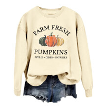 Sudaderas de otoño para mujer, moda otoño invierno, estampado, manga larga, cuello redondo, sudadera informal, blusa para uso diario