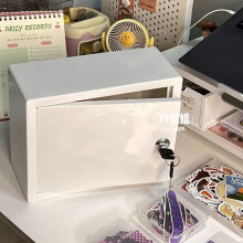 Plastic Cabinet Storage Box with Lock & 2 Keys – Secret Container for Cash, Documents, Jewelry, Files – White