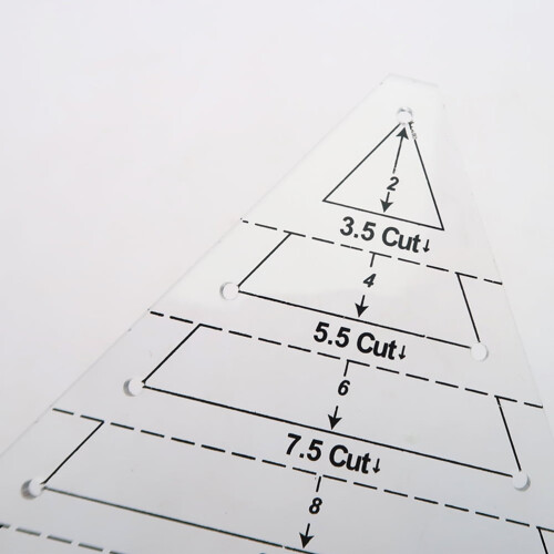 Regla triangular de acrílico transparente de 60 para acolchado 1