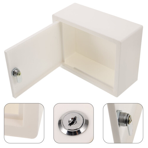 Contenitore in plastica con serratura e 2 chiavi, colore bianco. 1