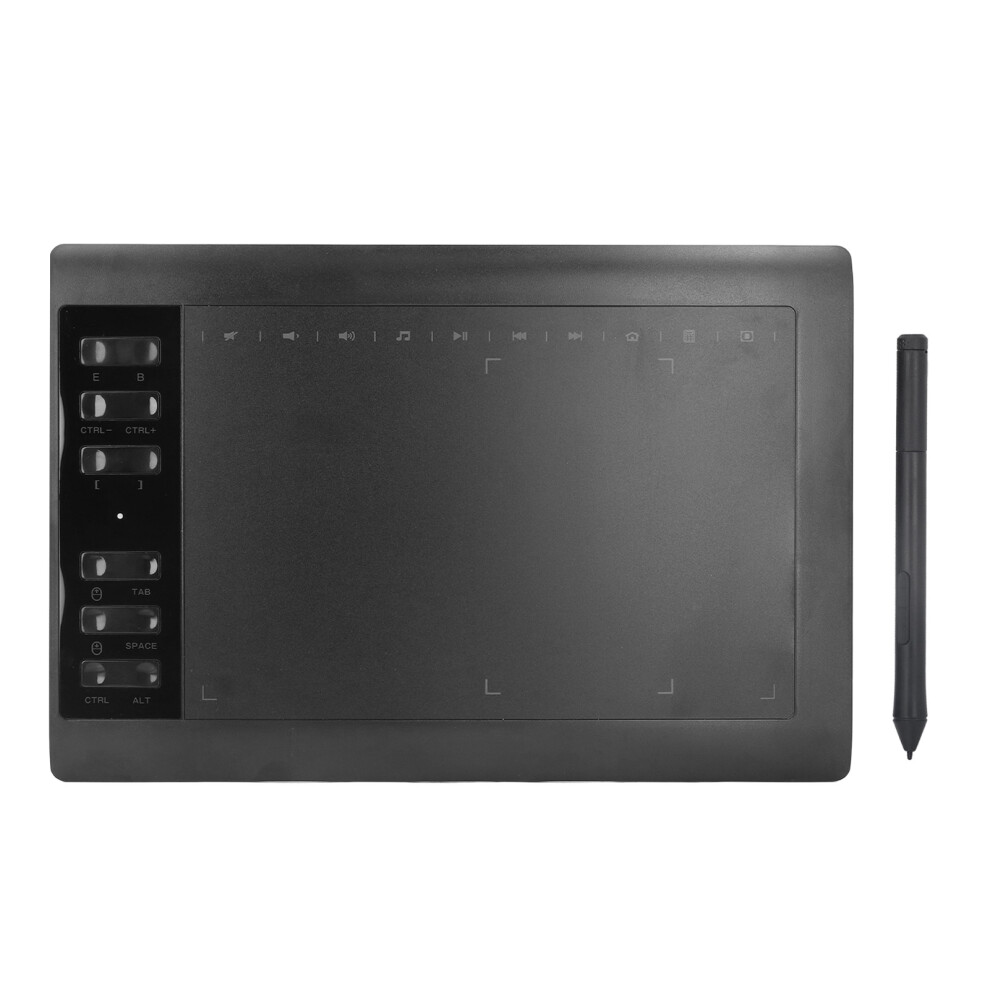 Graphics Drawing Tablet 10X6in, 8192 Pressure Levels, Black 9401384149780
