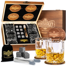 Whisiskey - Whiskey Glass Set - Whiskey Gift Sets for Men - Whisky Glass Birthday Gifts for Men - Rum Tumblers - Mens Gifts - Whisky Set with 4