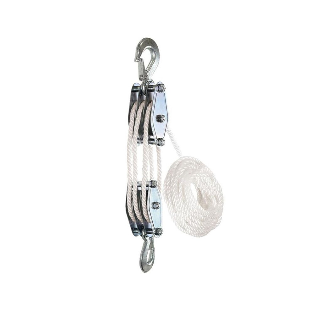 Block And Tackle Pulley System Rope Pulley Hoist With Lifting Power Breaking Strength Heavy Duty Pulley System 15M 4711071854008