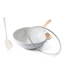 Kordisen Ceramic Wok with Lid, 30 cm Nonstick Woks & Stir-Fry Pans for Cooking, Induction Cookware, Compatible with All Stovetops, PFOA & PFAS Free