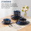HaWare Dinner Set, 12 Piece Stoneware Dinnerware Service for 4, Reactive Glaze Dining Ware Include Plates and Bowls, Chip and Scratch Resistant, 5