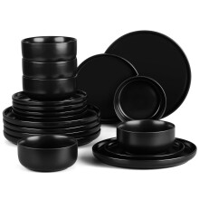 HaWare 18 Piece Dinner Set, Stoneware Dinnerware Service for 6, Elegant Matte Glaze Dining Ware Include Plates and Bowls, Chip and Scratch Resistant,