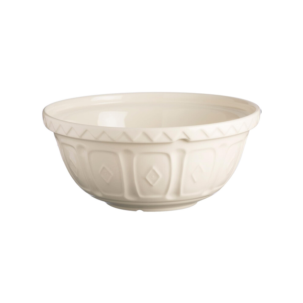 Mason Cash Colour Mix Mixing Bowl | 2.7 Litre Capacity | 26Cm Earthenware Bowl With Classic Pattern Design | Lightweight & Dishwasher Safe | Cream