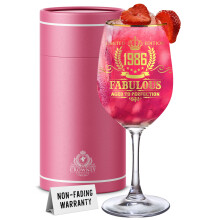 CROWNLY CRYSTAL? 1986 40th Birthday Gifts for Women 40th Birthday Decoration Personalised Gifts Wine Glass Mum Auntie Sister Gifts Gift Ideas