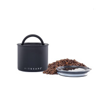 Planetary Design Airscape Stainless Steel Coffee Canister | Food Storage Container | US patented Airtight Lid | Push Out Excess Air and Preserve