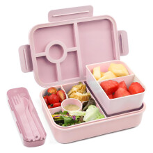 Bugucat Bento Lunch Box 1300ML,Box Bento Boxes with 4 Compartments Cutlery,Leak-Proof Lunchbox Snack Boxes for Kids Adult,Kids Lunch Box with