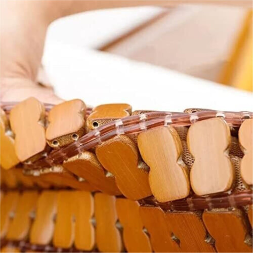 Bamboo Summer Sleeping Mat Cooling Breathable Foldable Bed Pad for Double Bed 1.5x1.95m 1