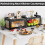 BAMBANG Bamboo Bread Bins for Kitchen, Wooden Bread Box Storage Container Box with 3 Sides Wavy & Back Clear Window, Large Breadbin Breadbox for 5