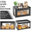 BAMBANG Bamboo Bread Bins for Kitchen, Wooden Bread Box Storage Container Box with 3 Sides Wavy & Back Clear Window, Large Breadbin Breadbox for 4