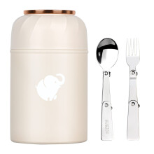 Food Flask - 500Ml Thermo With Foldable Fork and Spoon, Leak Proof Soup Flask for Adults, Hot Food Portable Thermo With Handle for Indoors Outdoors